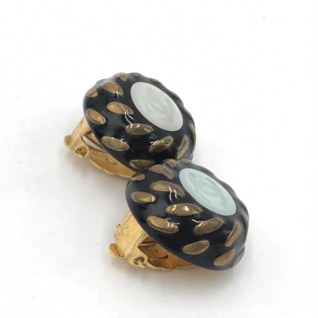 Chanel CC Button Clip-On Earrings Chanel