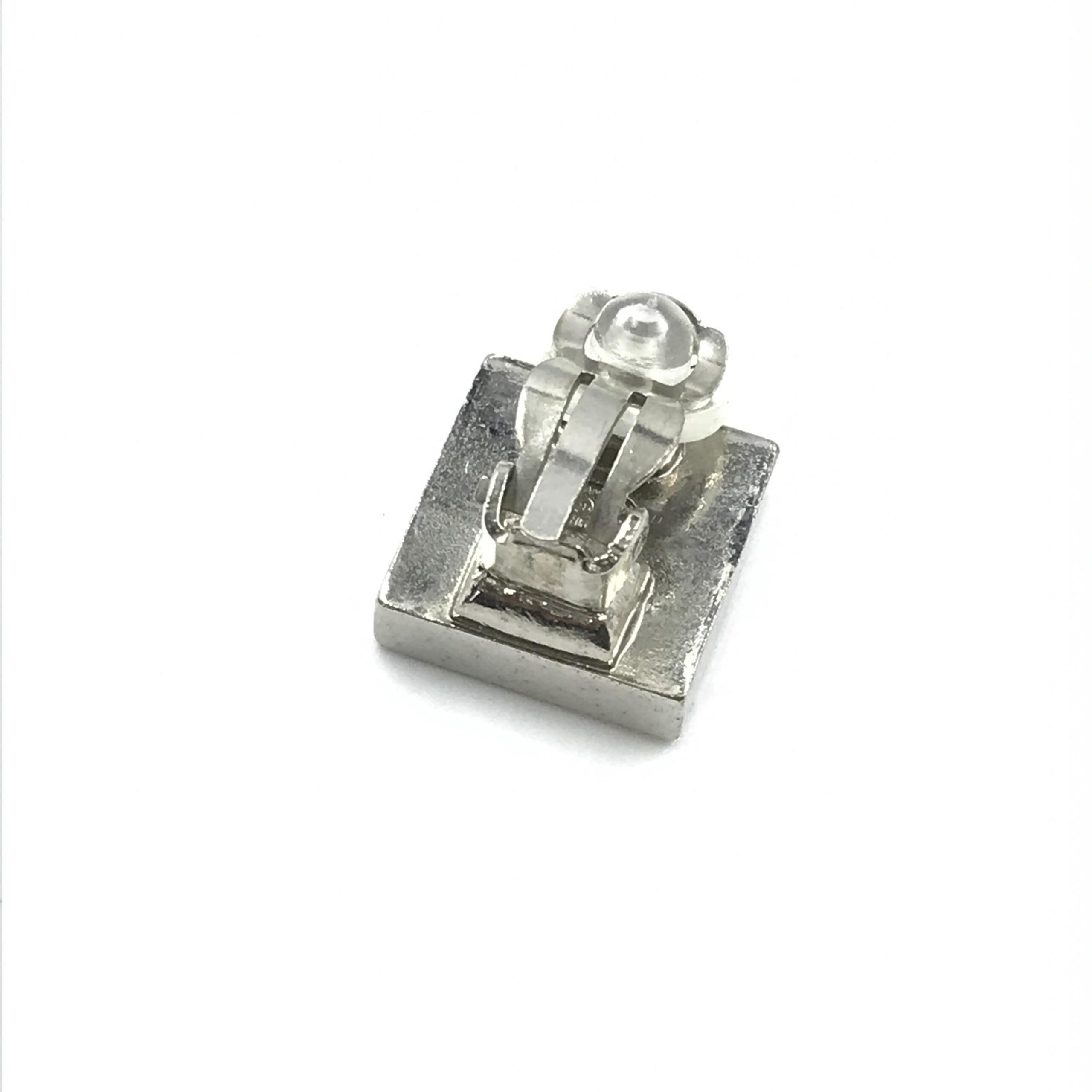 Chanel Coco Mark Earrings Black/White/Silver Chanel