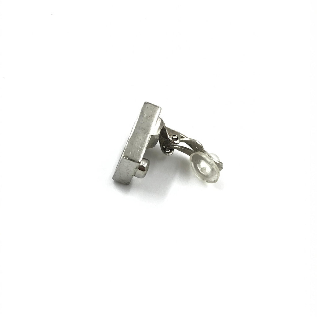 Chanel Coco Mark Earrings Black/White/Silver Chanel