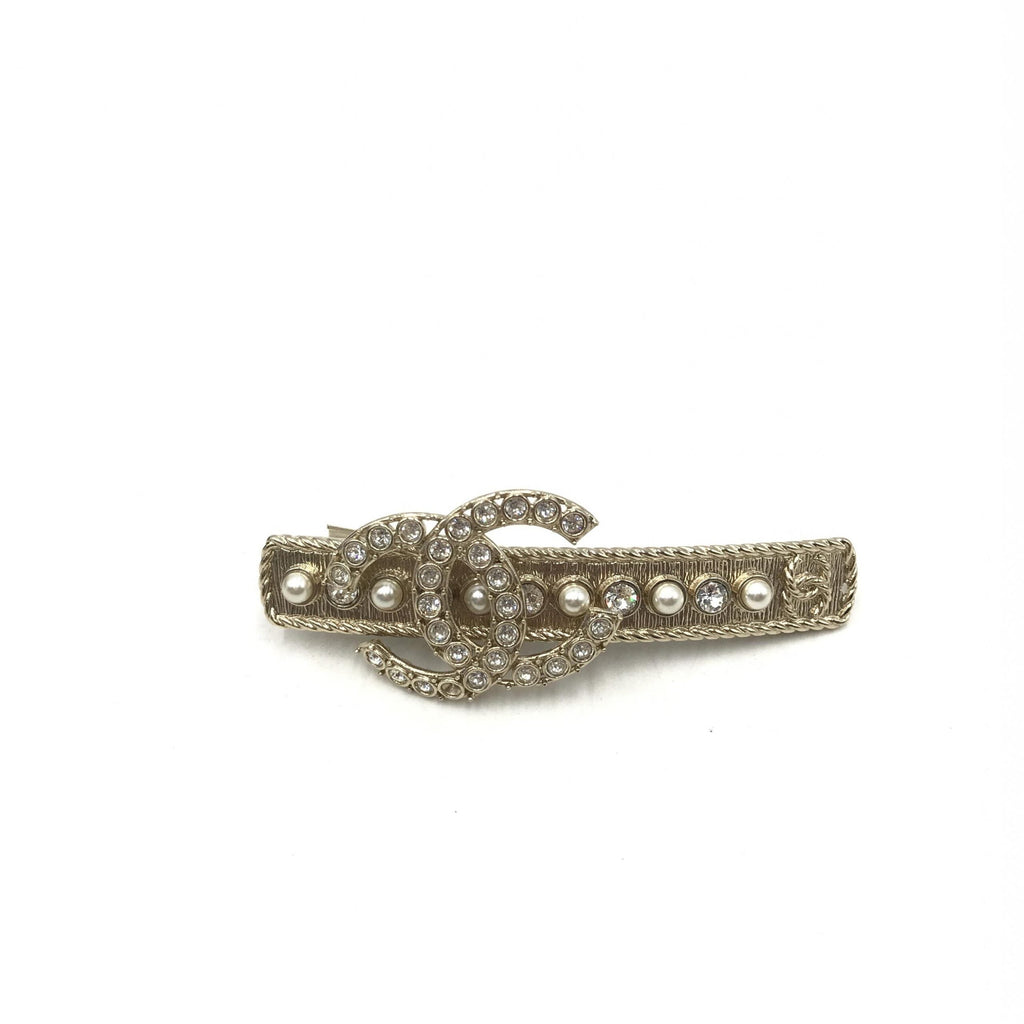 Chanel Crystal Pearl CC Hair Clip Chanel