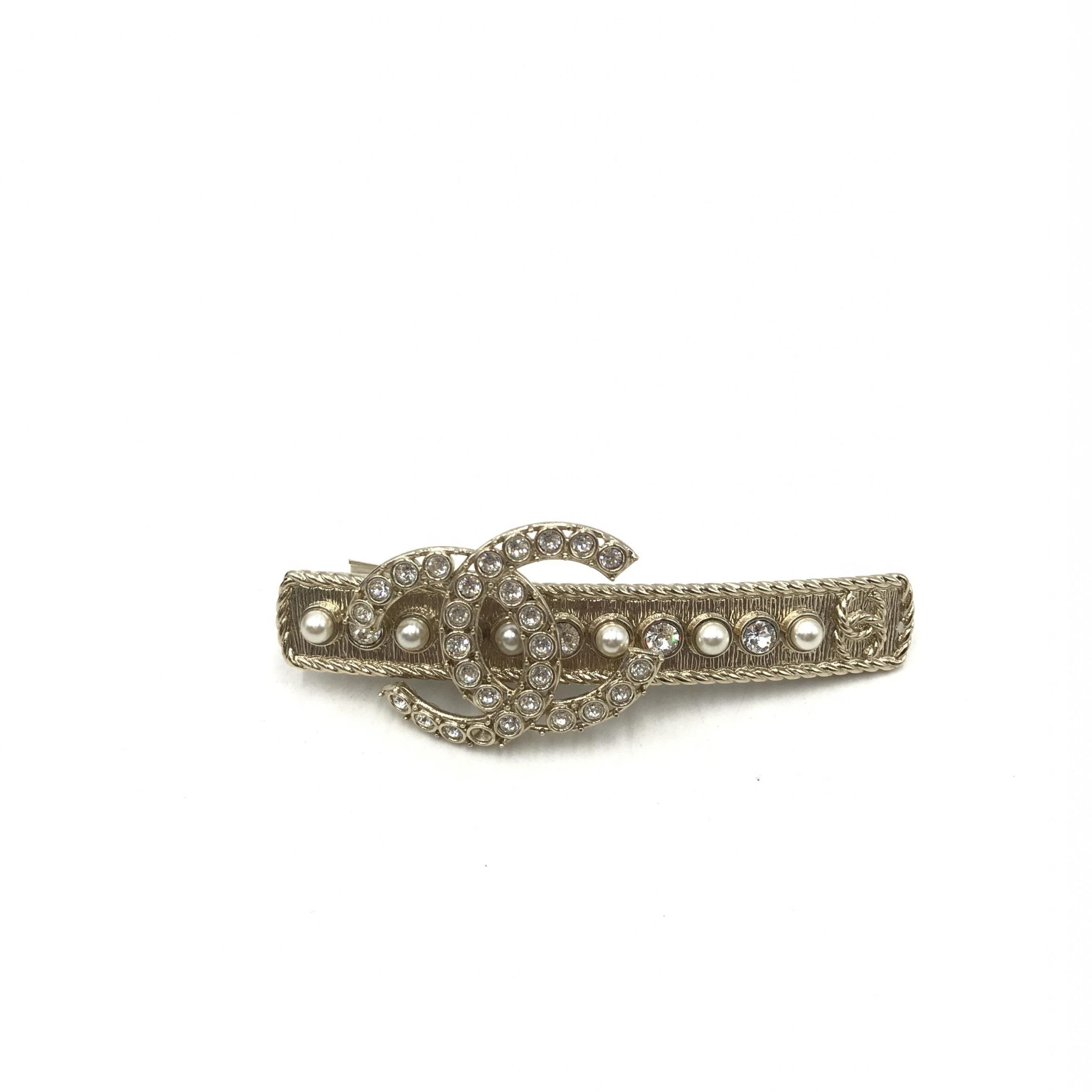 Chanel Crystal Pearl CC Hair Clip Chanel