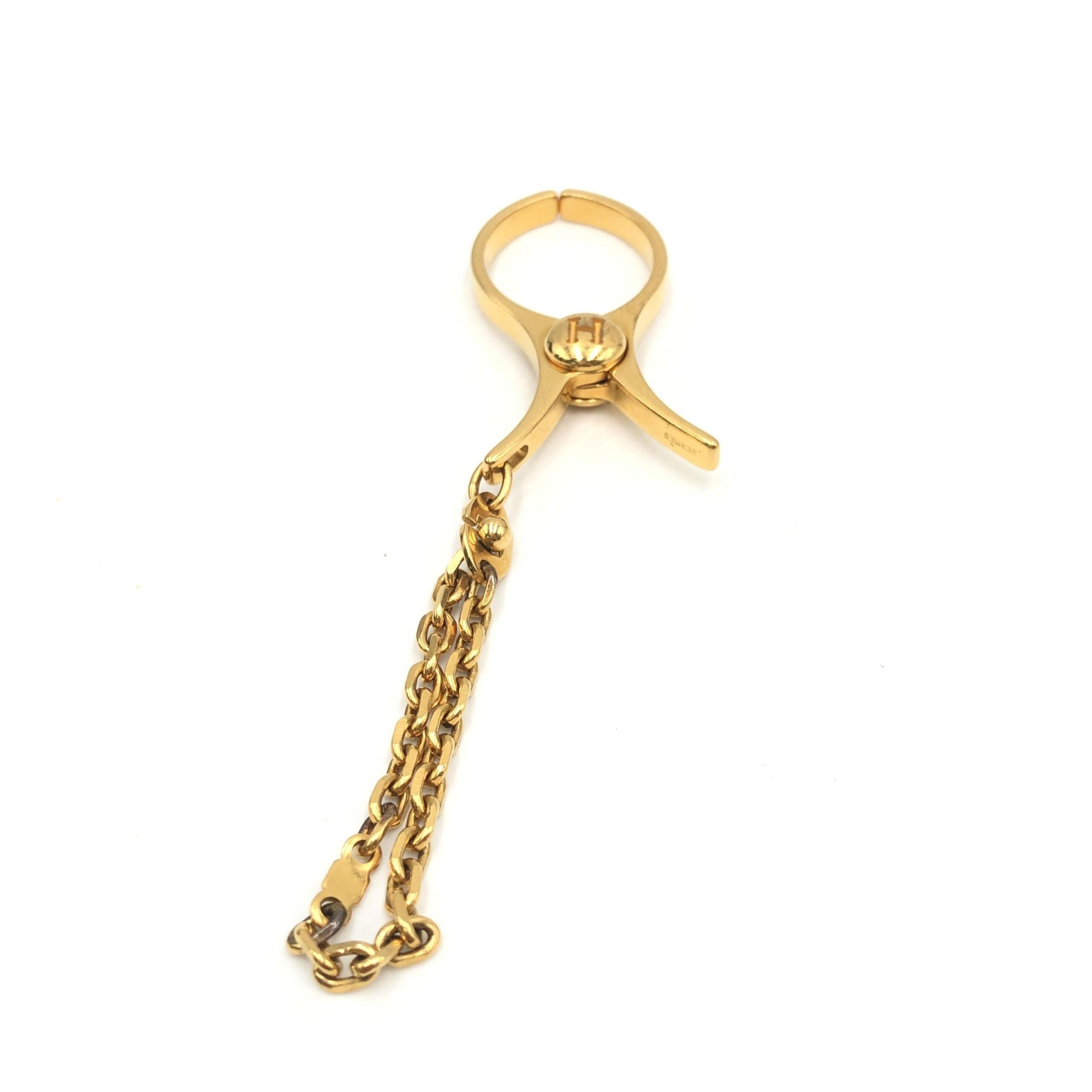 Hermès Gold Metal Glove Holder Keychain Hermès