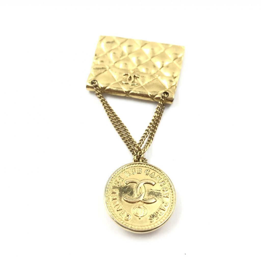 Chanel Gold Plated Bag Motif Brooch Chanel