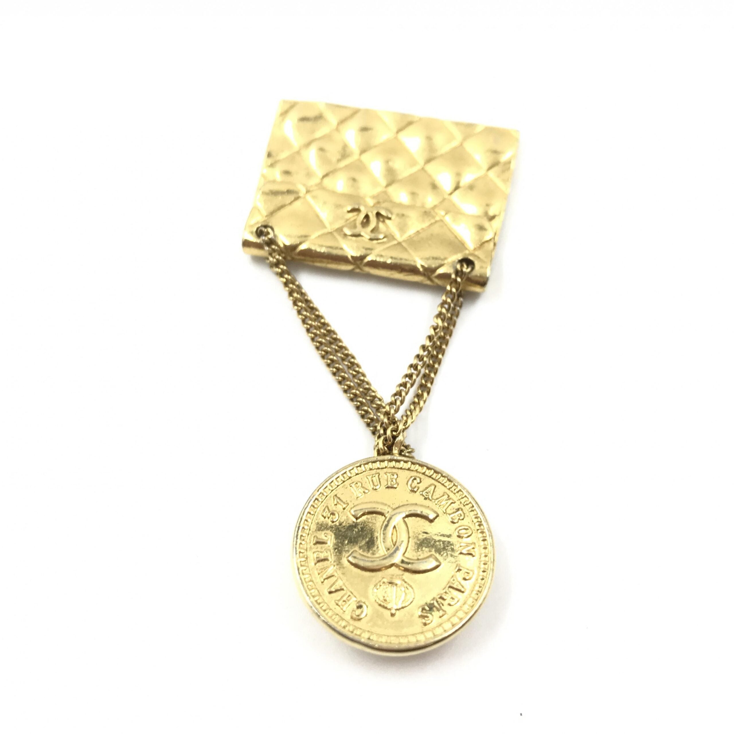 Chanel Gold Plated Bag Motif Brooch Chanel