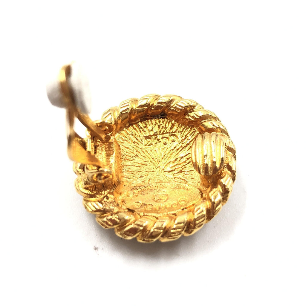 Chanel Gold Plated CC Clip On Earrings Chanel