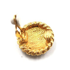 Chanel Gold Plated CC Clip On Earrings Chanel