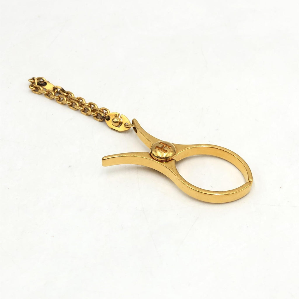 Hermès Gold Metal Glove Holder Keychain Hermès