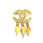 Chanel Gold Plated CC Logo Brooch Chanel