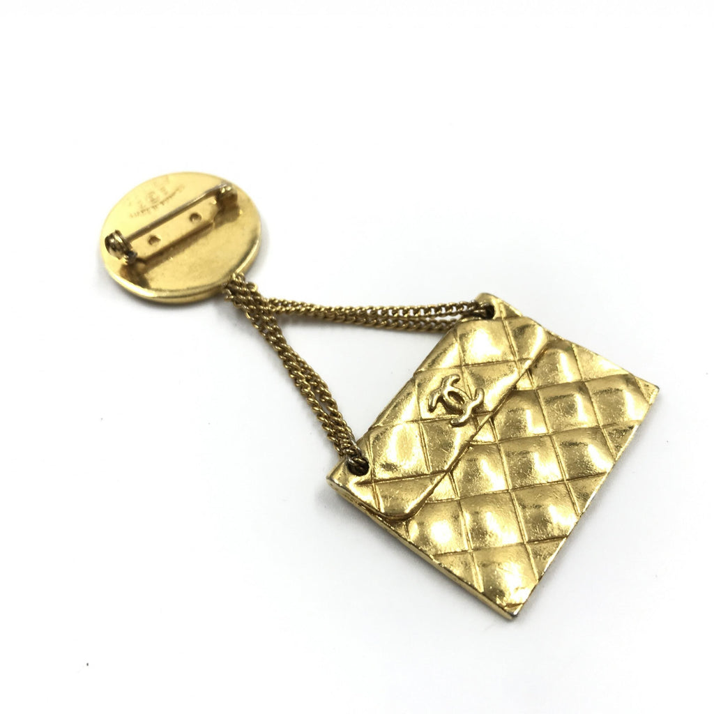 Chanel Gold Plated Bag Motif Brooch Chanel