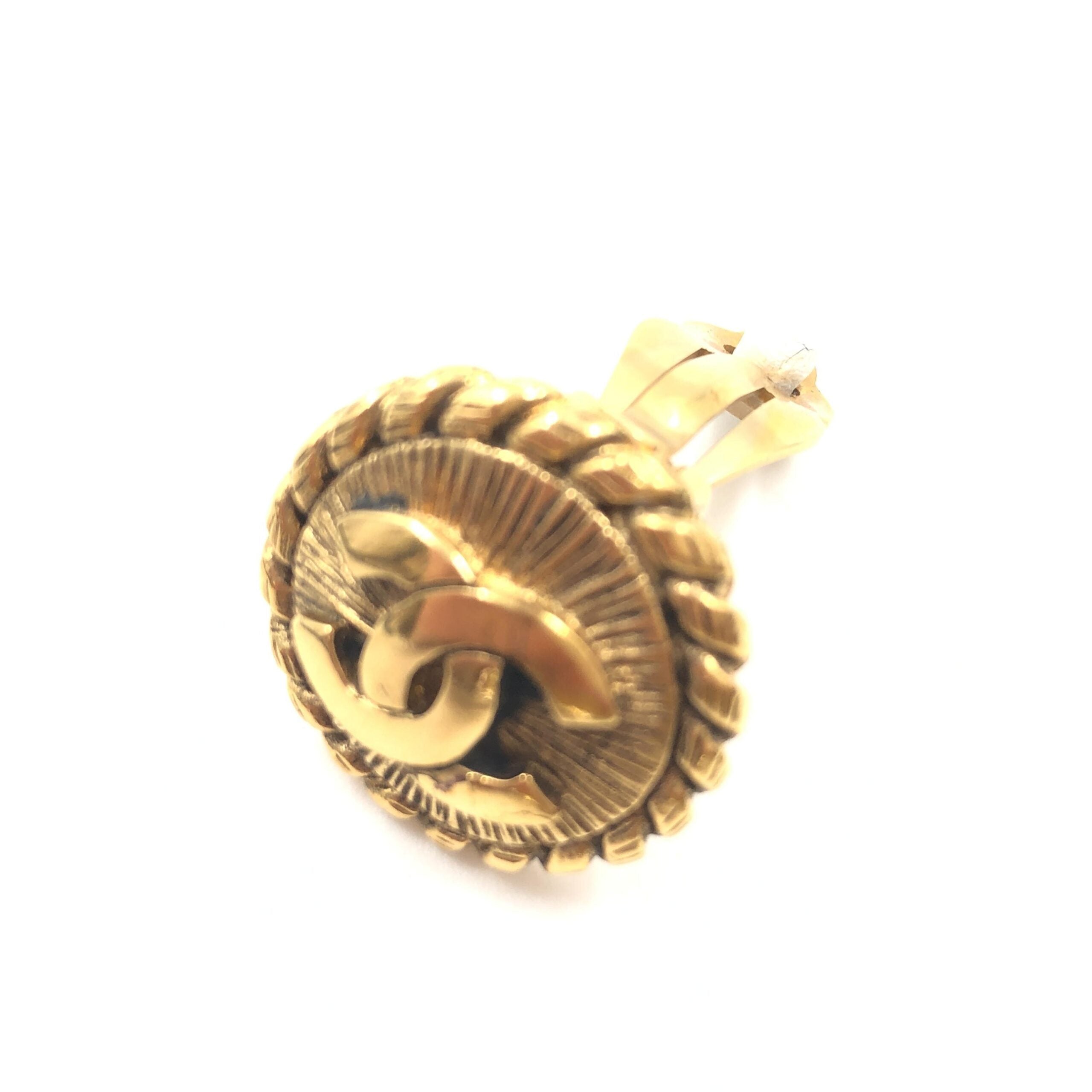 Chanel Gold Plated CC Clip On Earrings Chanel