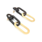Hermès Gold Plated And Black Chain Link Earrings Hermès