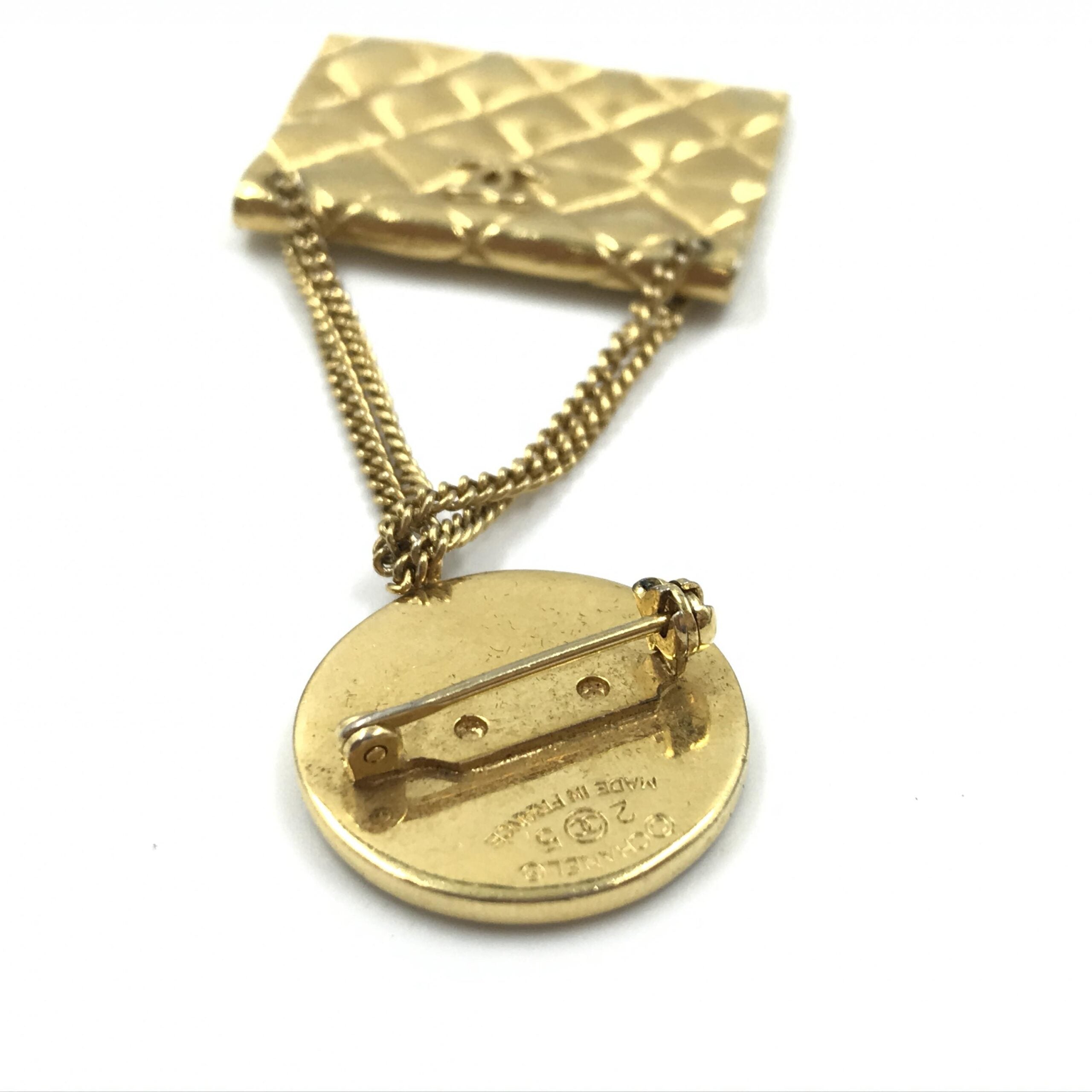 Chanel Gold Plated Bag Motif Brooch Chanel