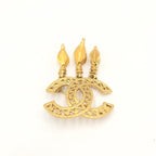 Chanel Gold Plated CC Logo Brooch Chanel