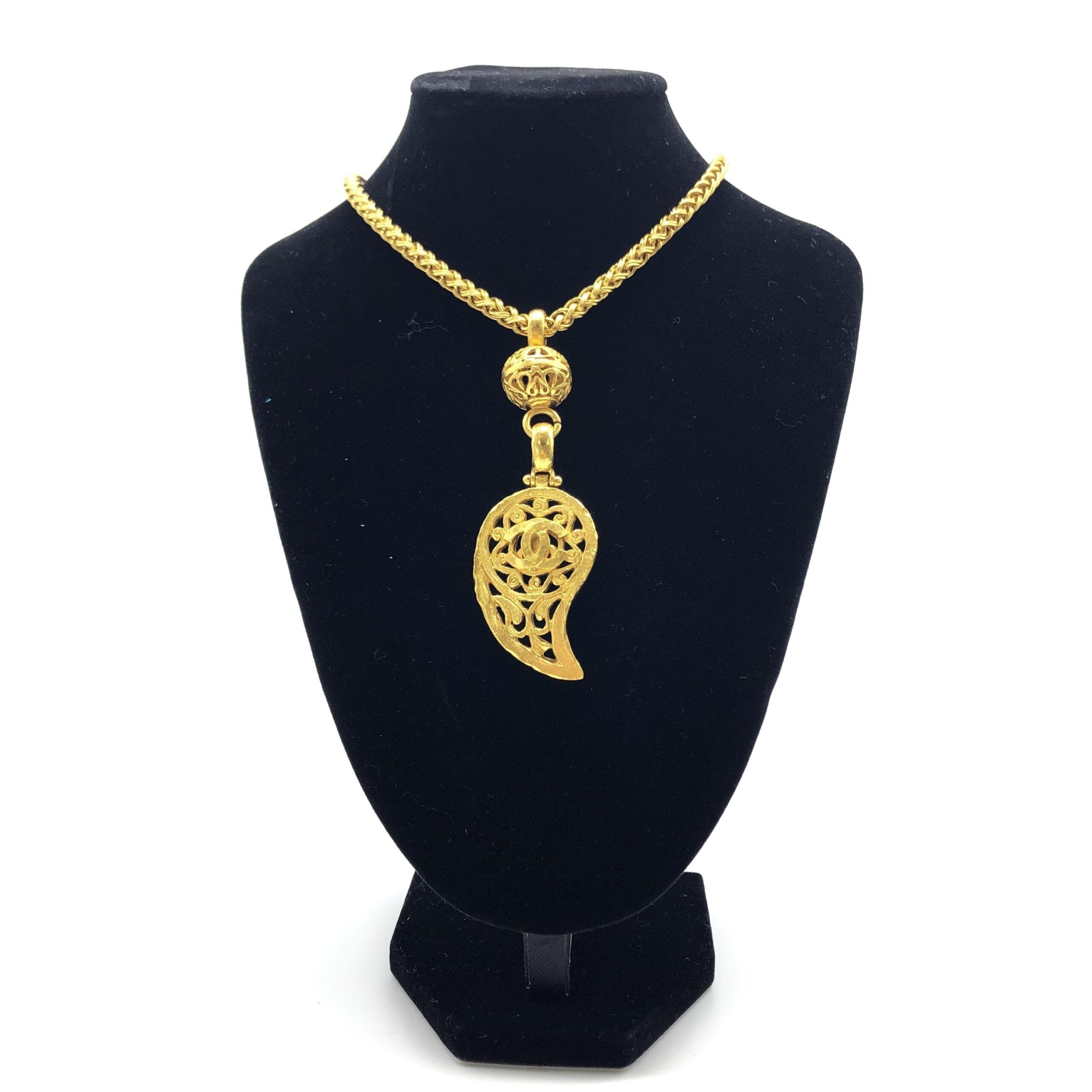 Chanel Gold Plated Coco Mark Necklace Chanel