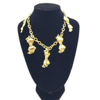 Chanel Gold Plated Chain Necklace With Bow Charms Chanel