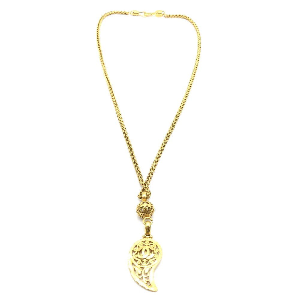 Chanel Gold Plated Coco Mark Necklace Chanel