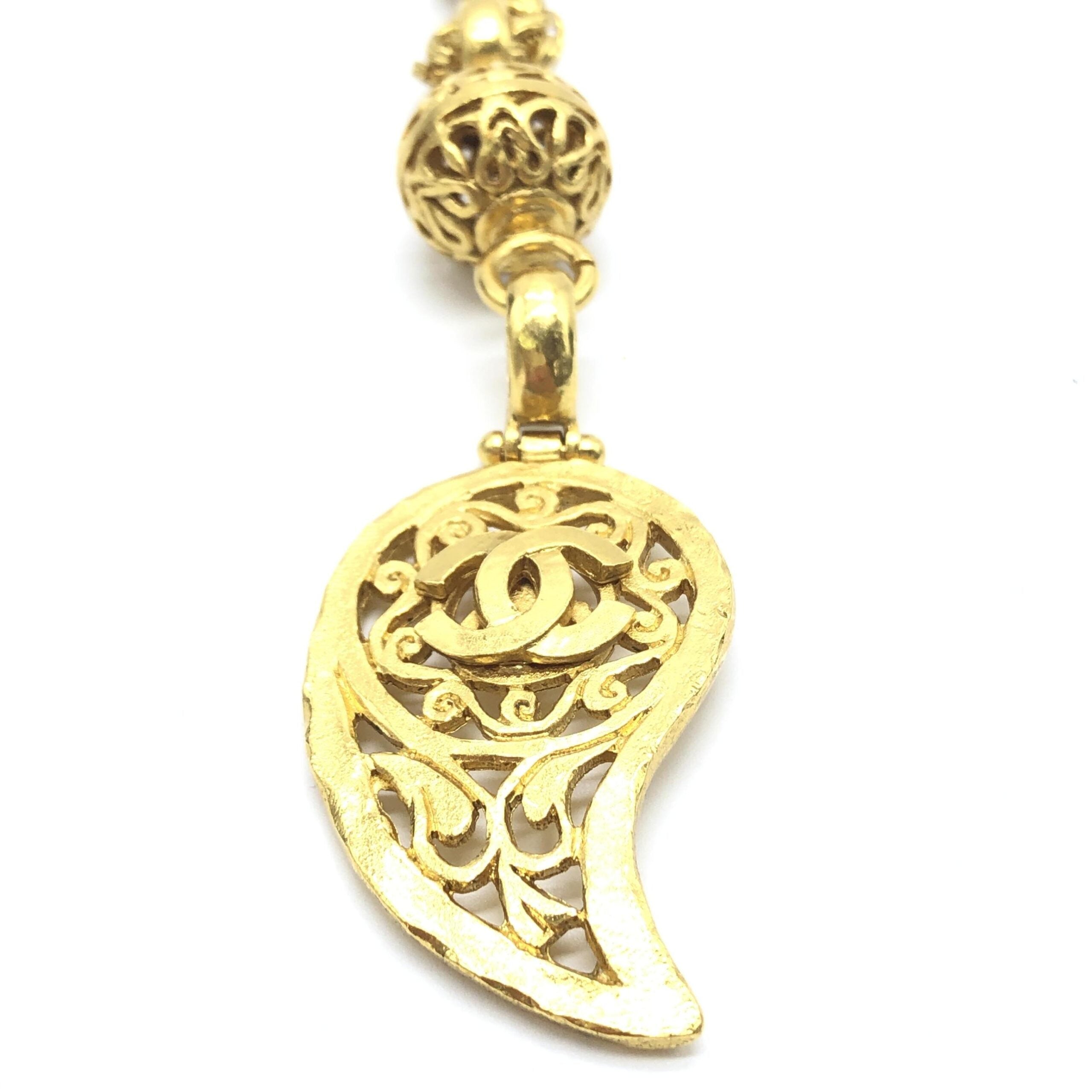 Chanel Gold Plated Coco Mark Necklace Chanel