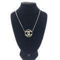 Chanel Gold Tone CC Circle Pendant Necklace Chanel