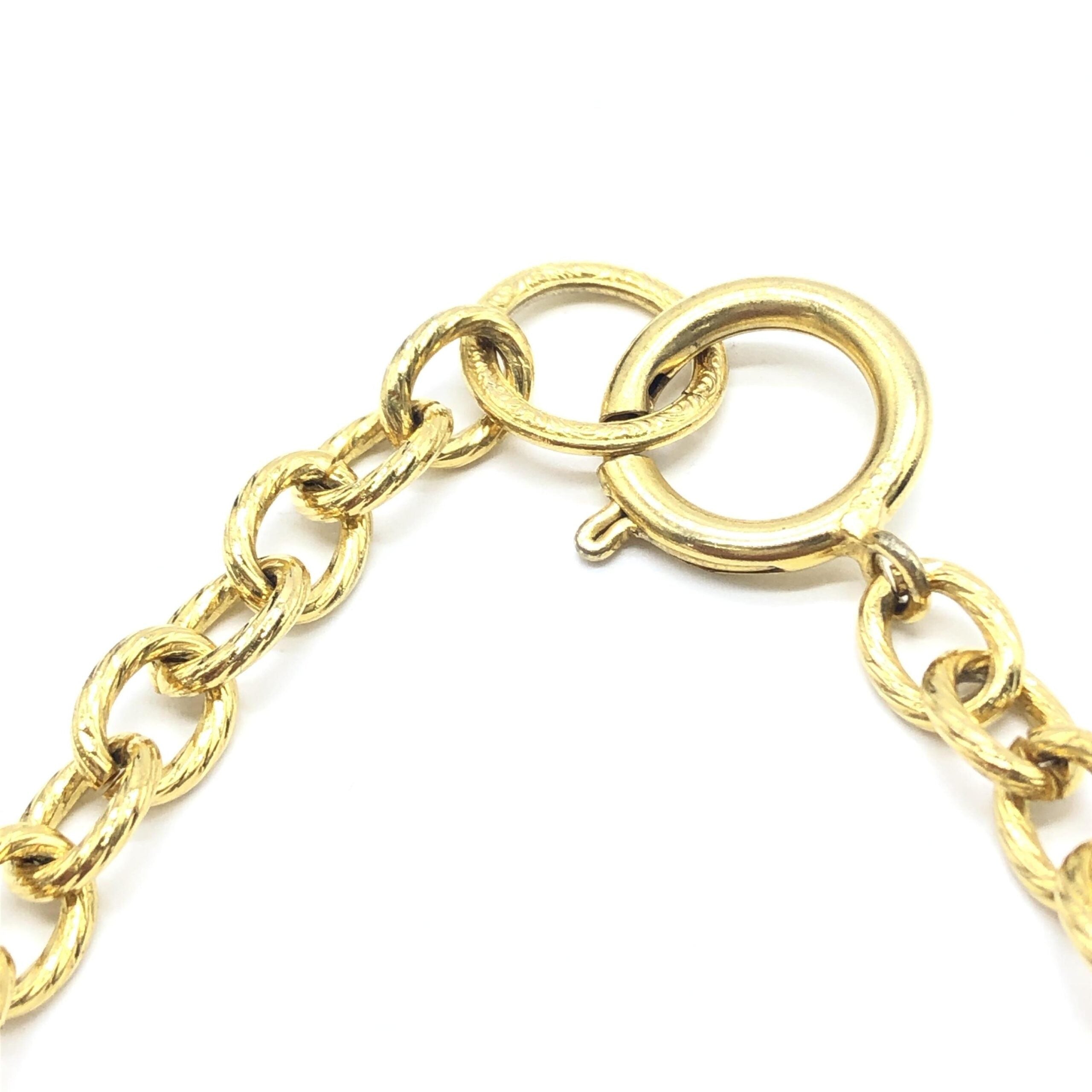 Chanel Gold Plated Chain Necklace With Bow Charms Chanel