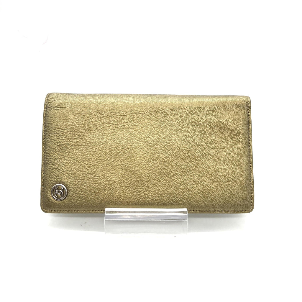 Chanel Gold Tone Caviar Leather Bifold Wallet Chanel