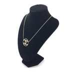 Chanel Gold Tone CC Circle Pendant Necklace Chanel