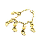 Chanel Gold Plated Chain Necklace With Bow Charms Chanel