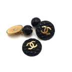 Chanel Matelasse Coco Mark Black Plastic Cufflinks Chanel