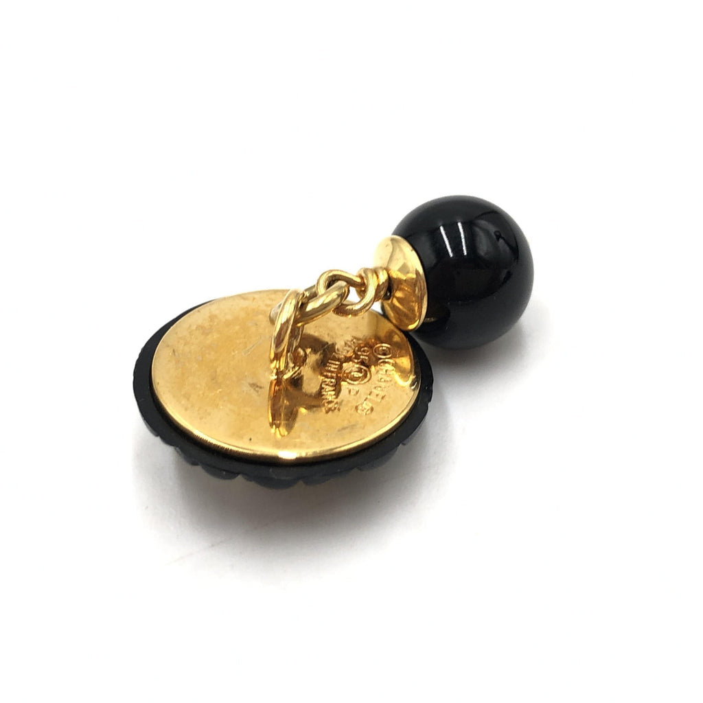 Chanel Matelasse Coco Mark Black Plastic Cufflinks Chanel