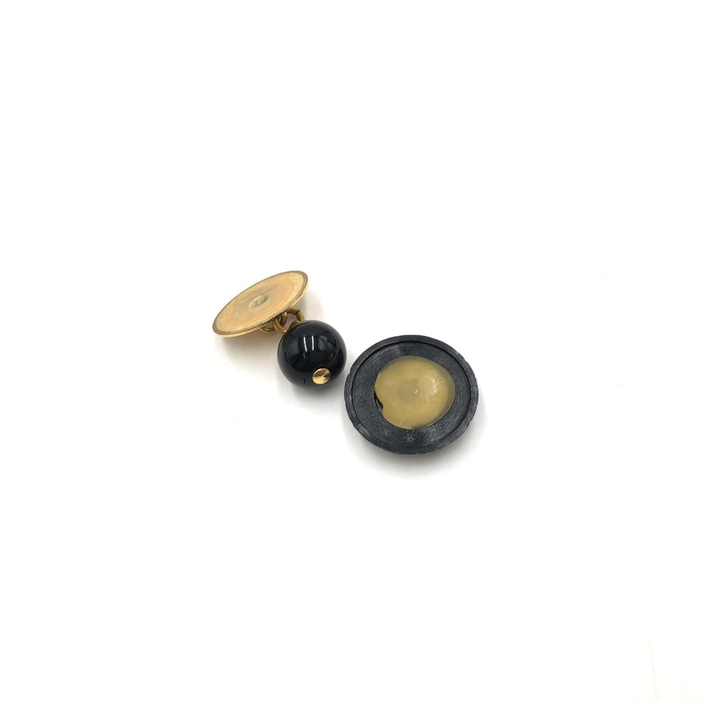 Chanel Matelasse Coco Mark Black Plastic Cufflinks Chanel