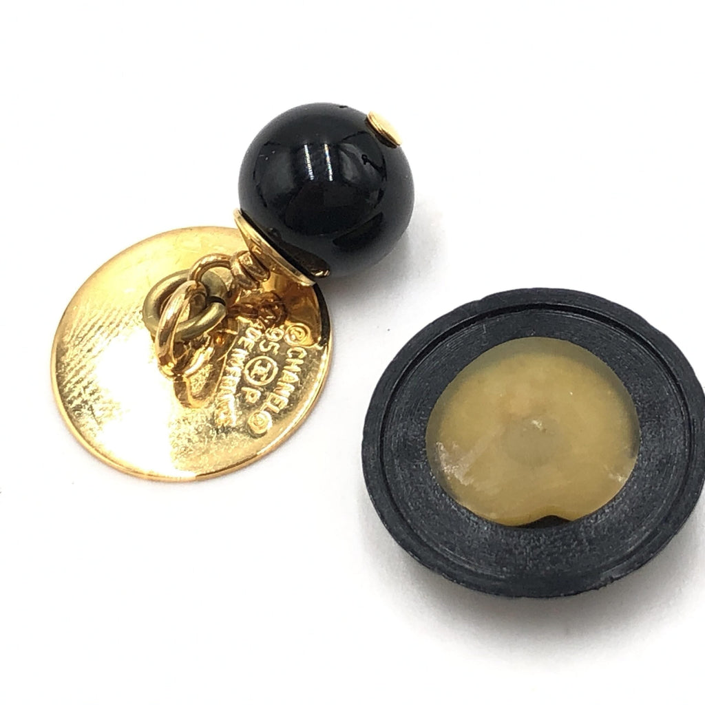 Chanel Matelasse Coco Mark Black Plastic Cufflinks Chanel