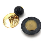 Chanel Matelasse Coco Mark Black Plastic Cufflinks Chanel