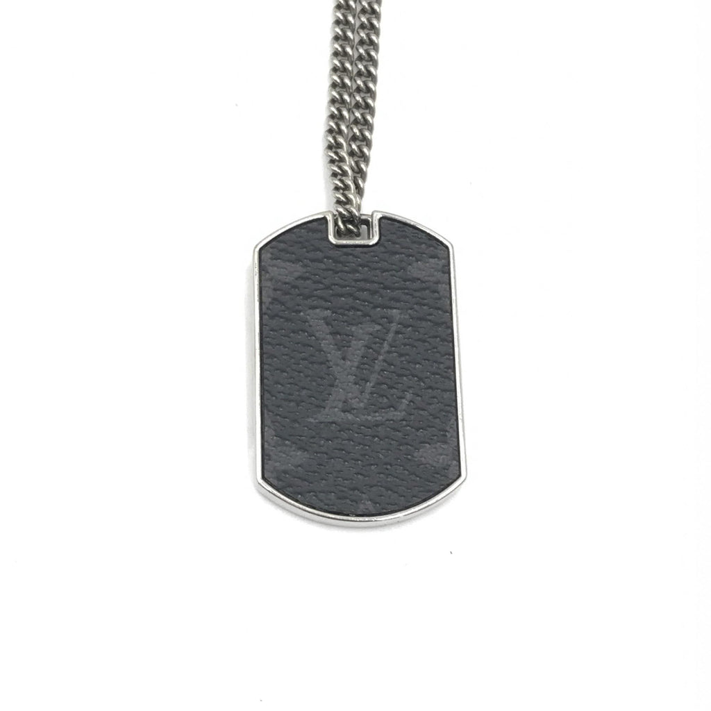 Louis Vuitton Leather Monogram Eclipse Pendant Necklace Louis Vuitton