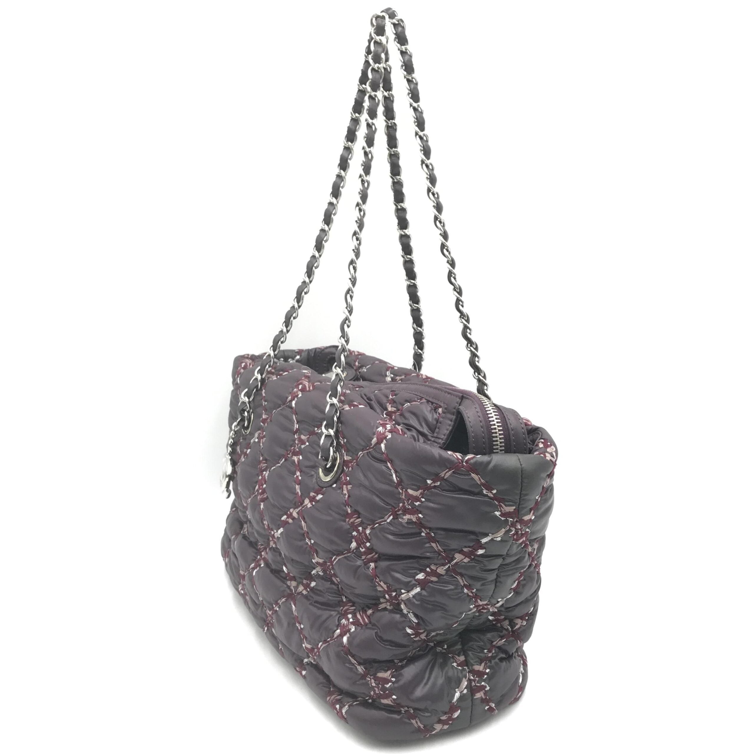 Chanel Paris-Byzance Chain Shoulder Bag Purple Nylon Chanel