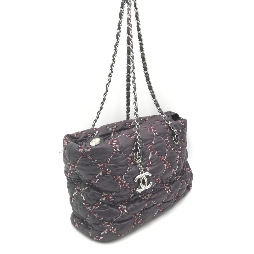 Chanel Paris-Byzance Chain Shoulder Bag Purple Nylon Chanel
