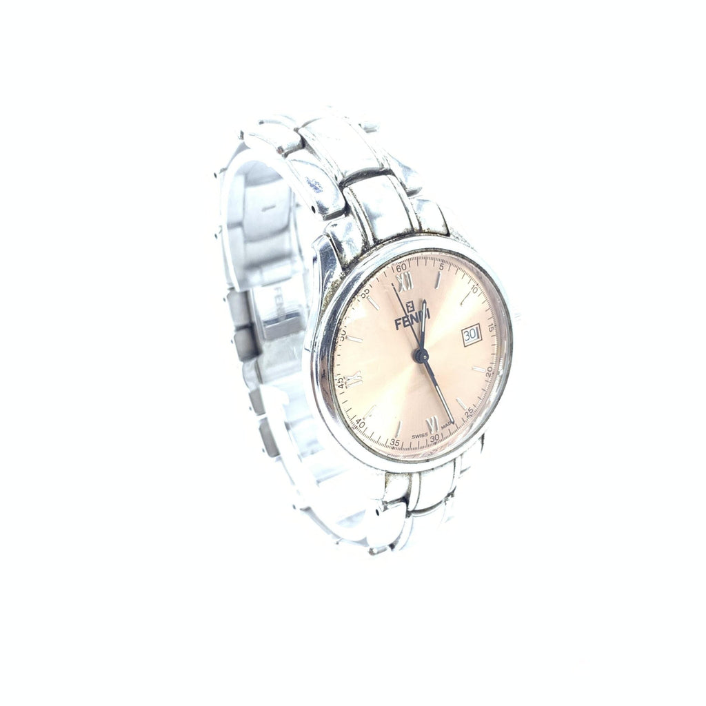 Fendi Pink Champagne Dial Quartz Watch, Stainless Steel Fendi
