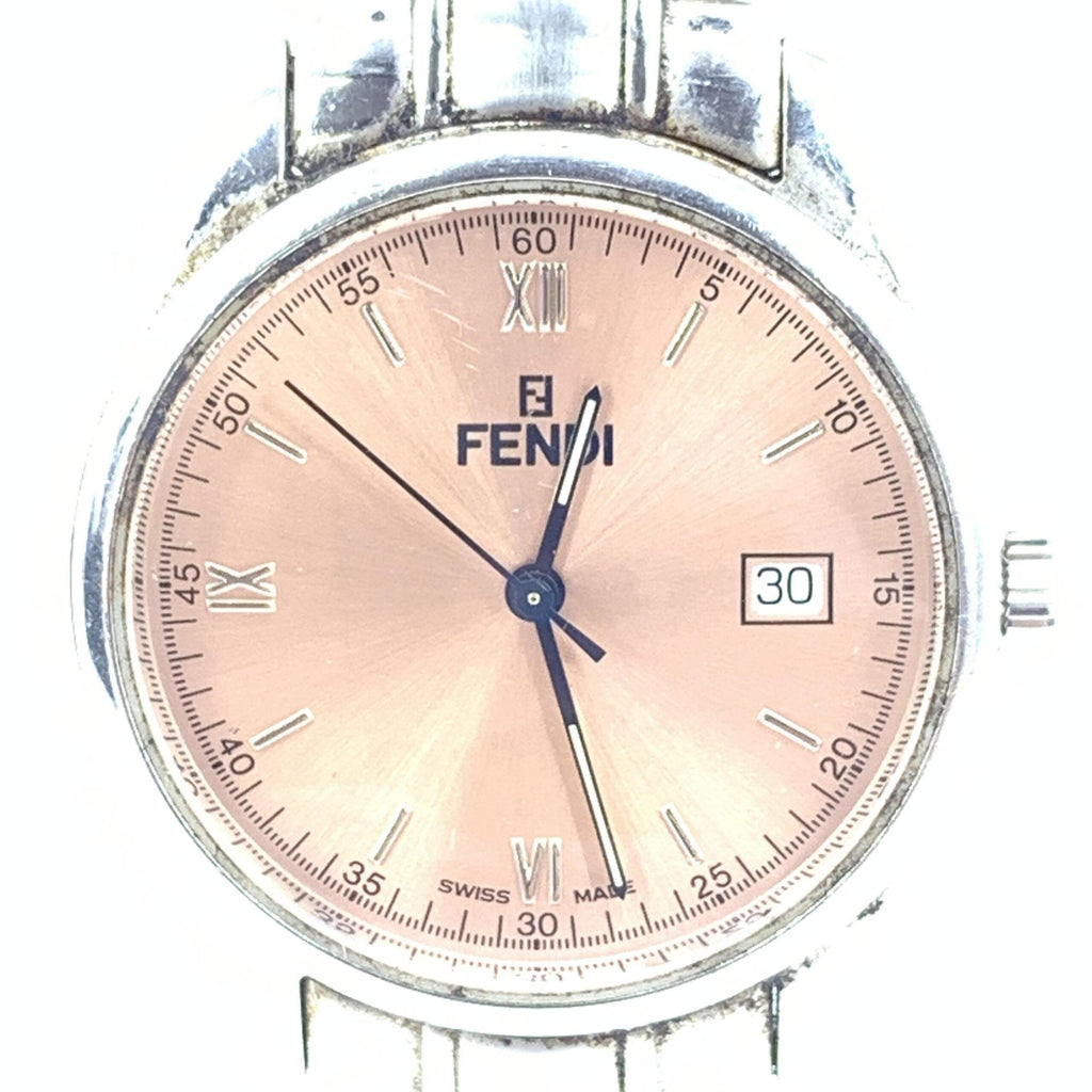 Fendi Pink Champagne Dial Quartz Watch, Stainless Steel Fendi