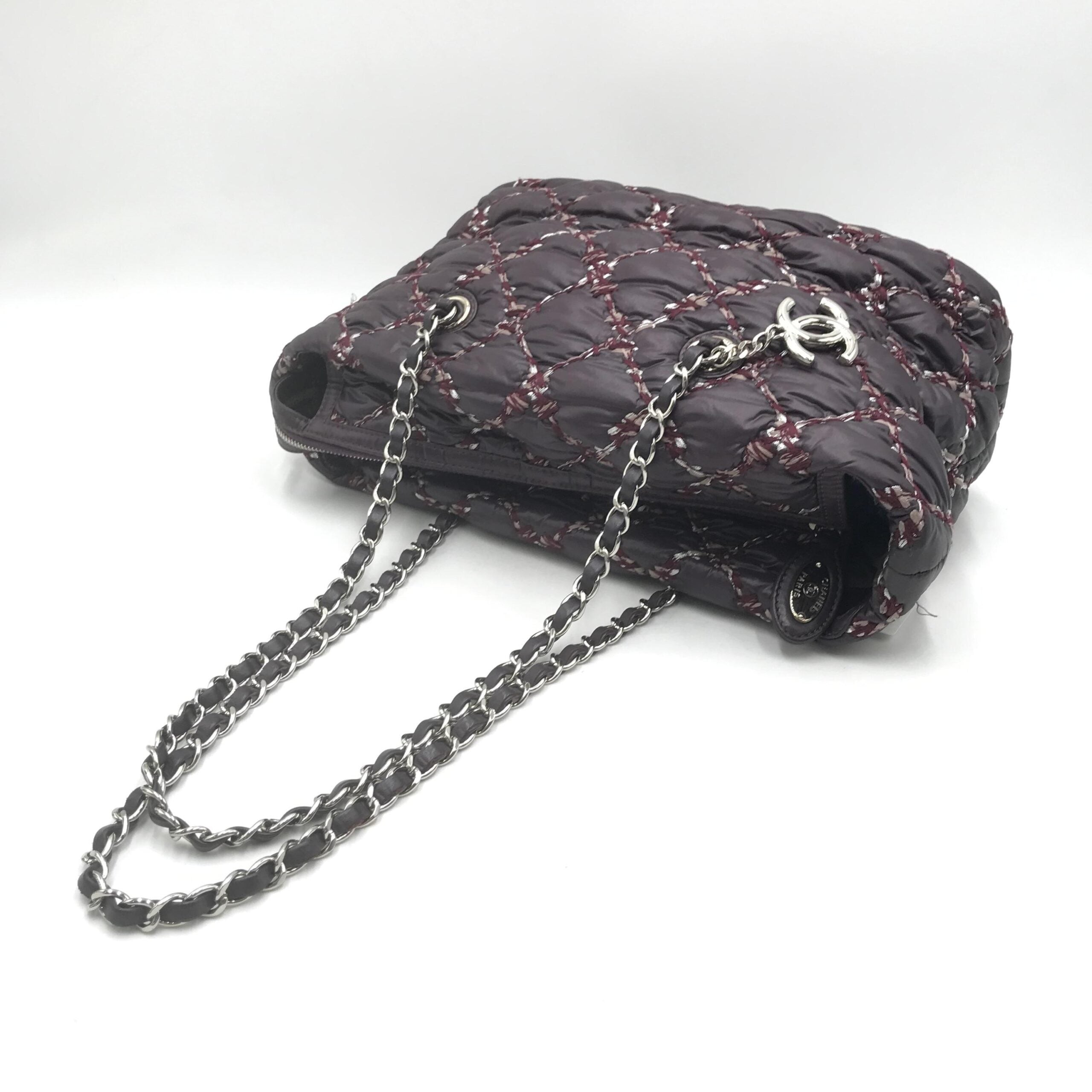 Chanel Paris-Byzance Chain Shoulder Bag Purple Nylon Chanel