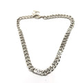 Chanel Silver Tone Curb Chain Link Necklace Chanel
