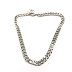 Chanel Silver Tone Curb Chain Link Necklace Chanel