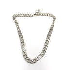 Chanel Silver Tone Curb Chain Link Necklace Chanel