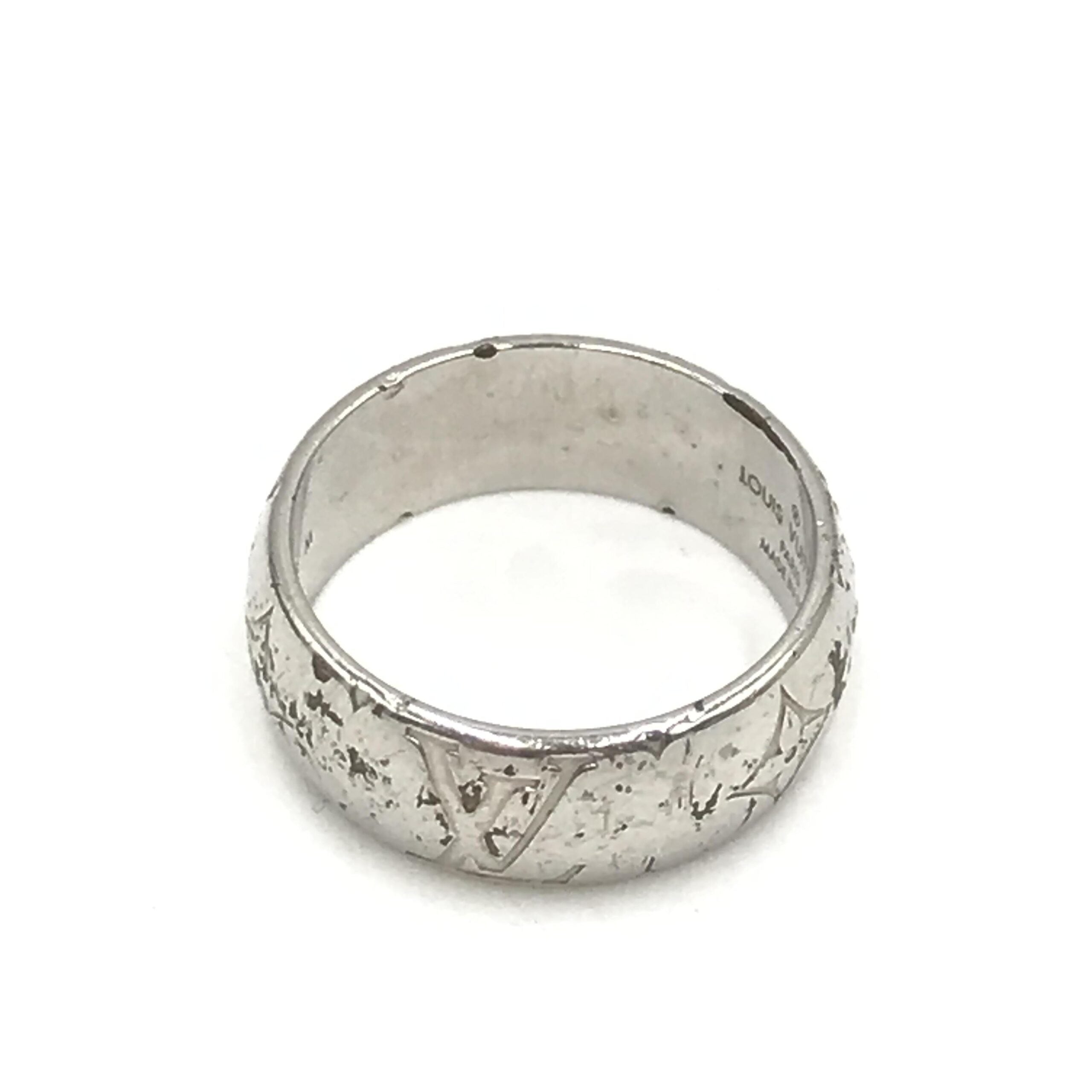 Louis Vuitton Silver-Tone Monogram Band Ring Louis Vuitton