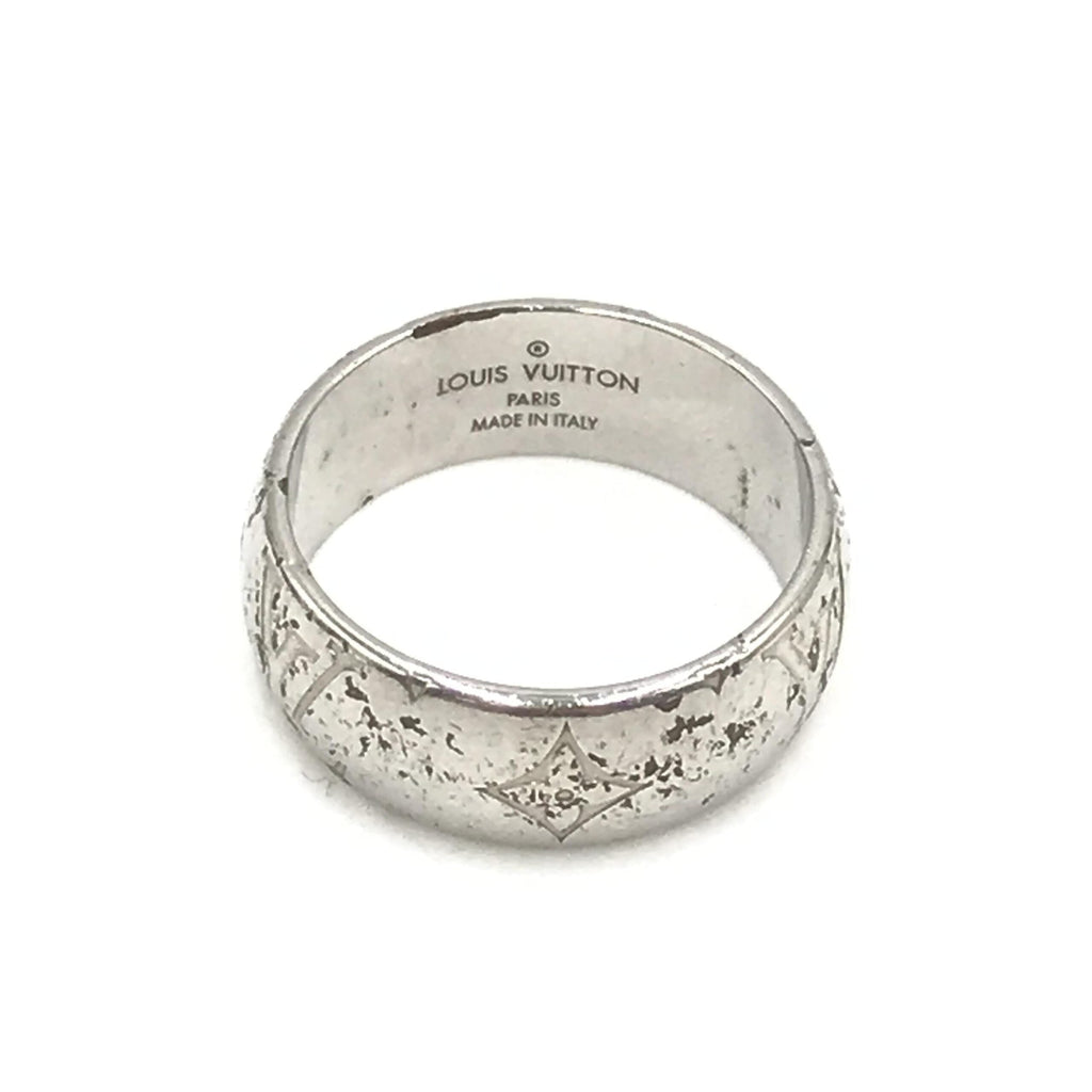 Louis Vuitton Silver-Tone Monogram Band Ring Louis Vuitton