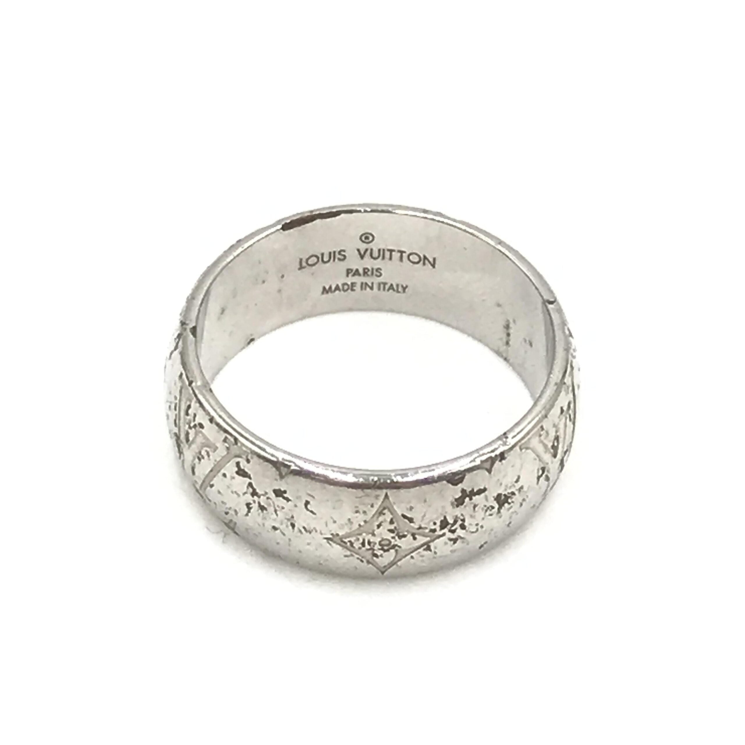 Louis Vuitton Silver-Tone Monogram Band Ring Louis Vuitton