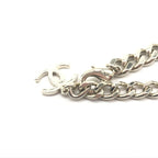 Chanel Silver Tone Curb Chain Link Necklace Chanel