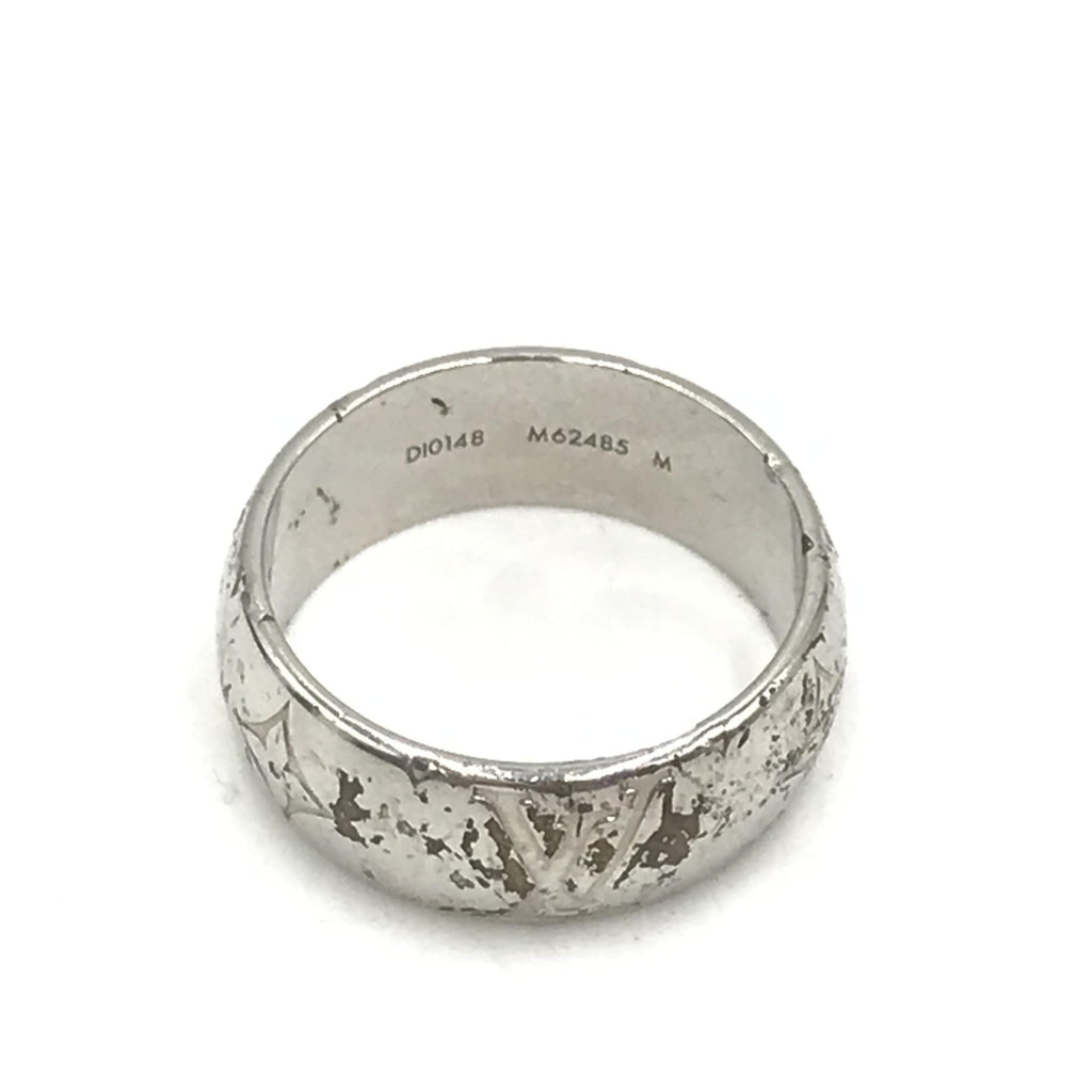 Louis Vuitton Silver-Tone Monogram Band Ring Louis Vuitton