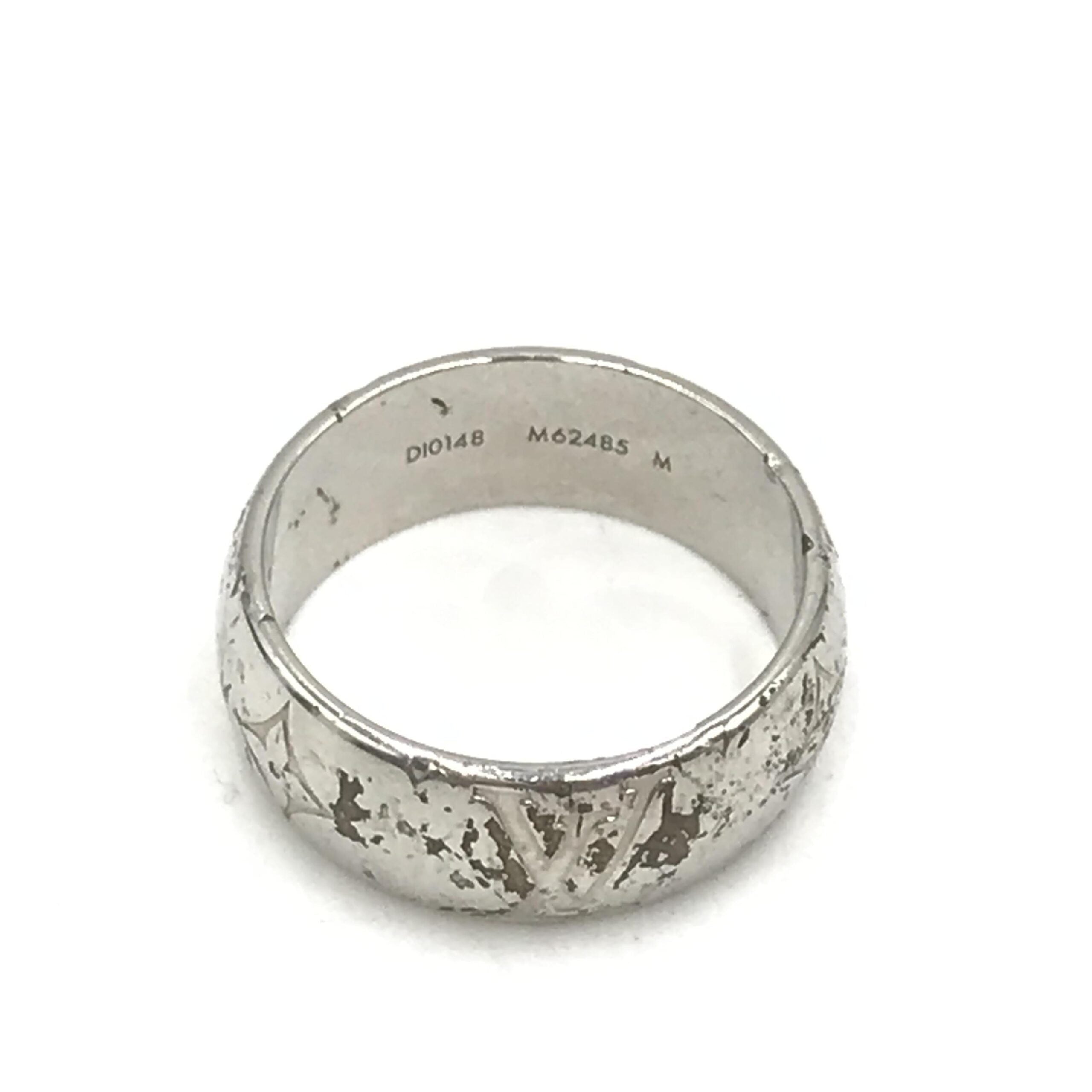 Louis Vuitton Silver-Tone Monogram Band Ring Louis Vuitton