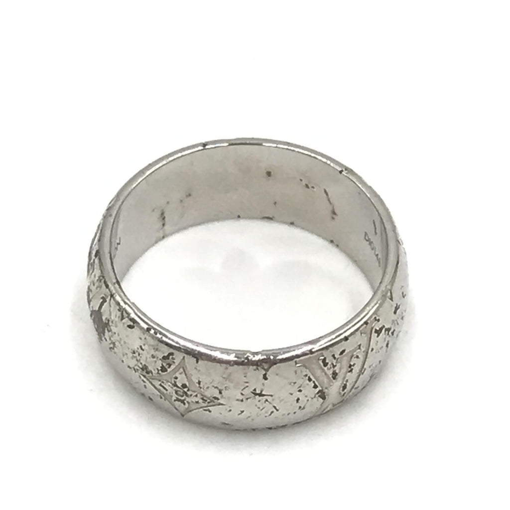 Louis Vuitton Silver-Tone Monogram Band Ring Louis Vuitton