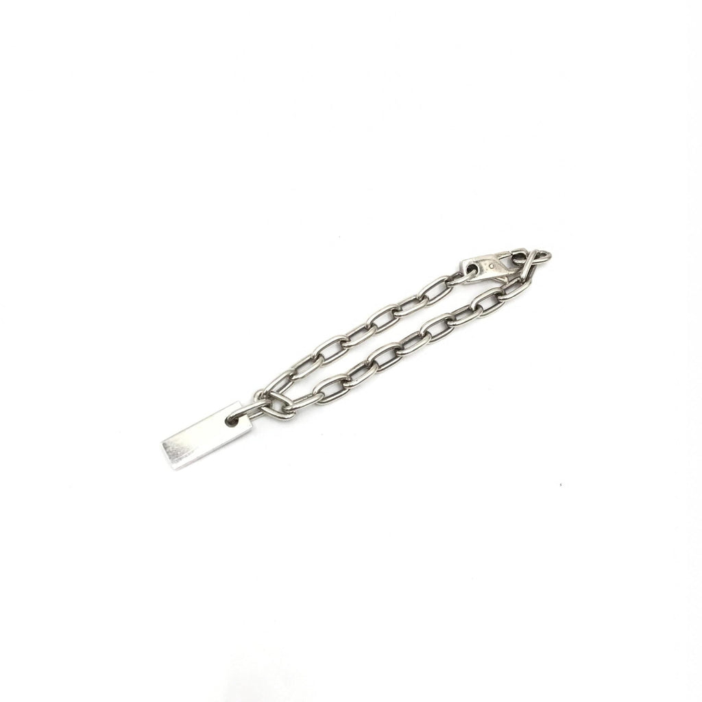 Gucci Sterling Silver Logo Plate Chain Bracelet Gucci
