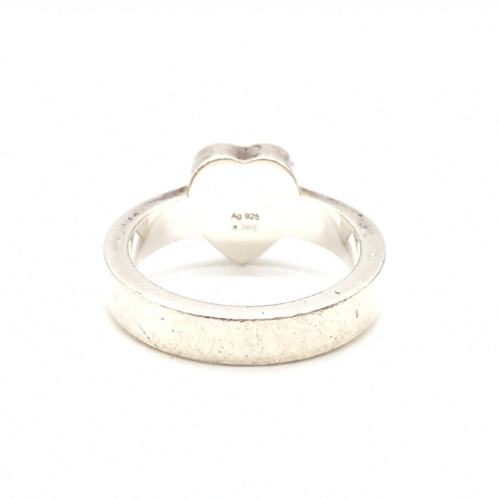Gucci Sterling Silver Heart Trademark Ring, US Size 5.5 Gucci