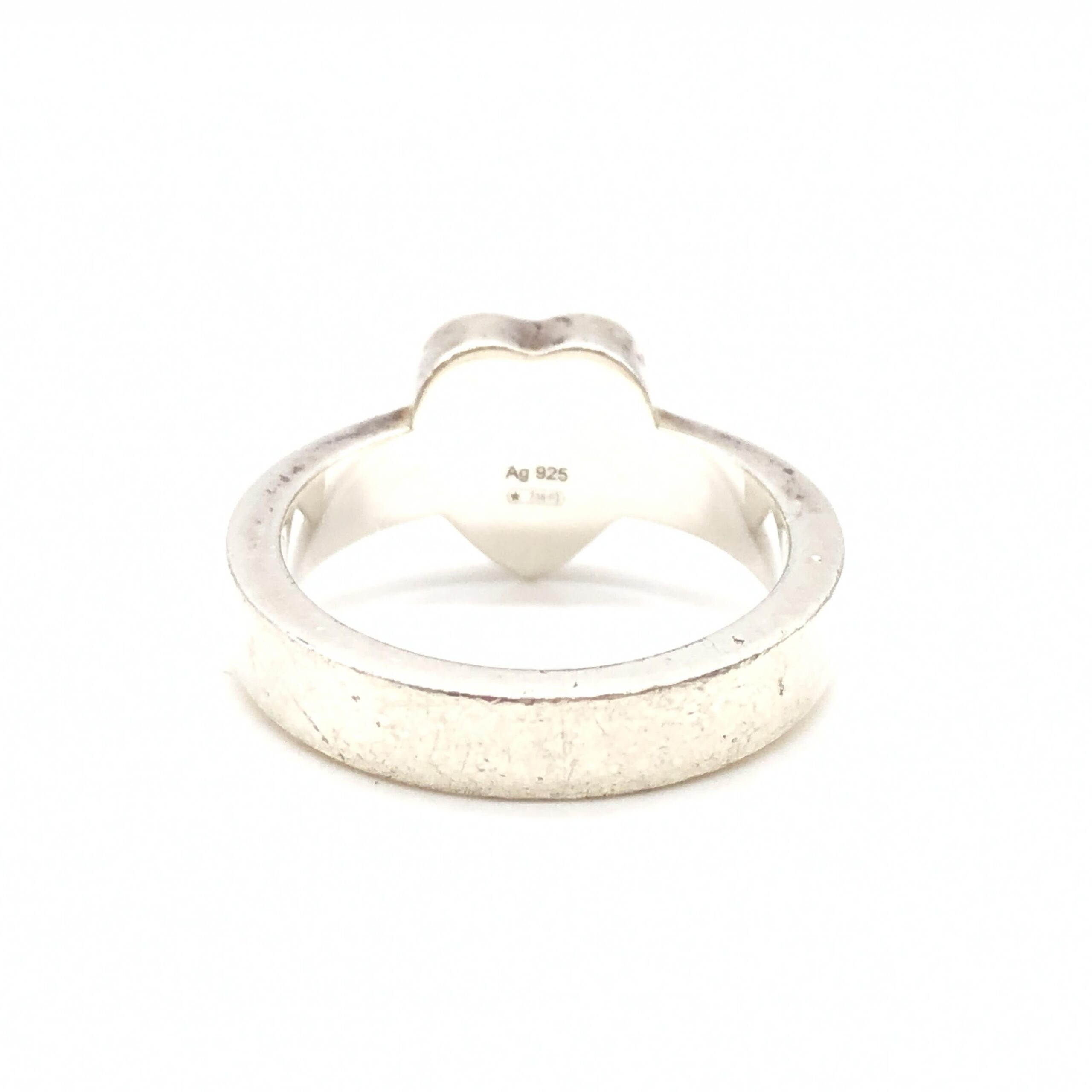 Gucci Sterling Silver Heart Trademark Ring, US Size 5.5 Gucci